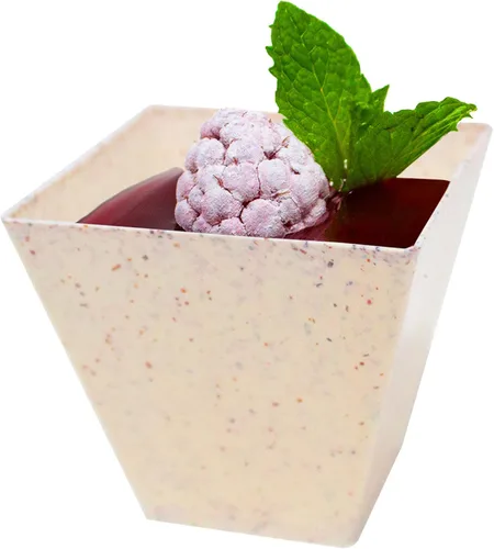 Vista 10 de 50ct Mini 2oz Square Piramid Clear Plastic Postre Cups CMJJ