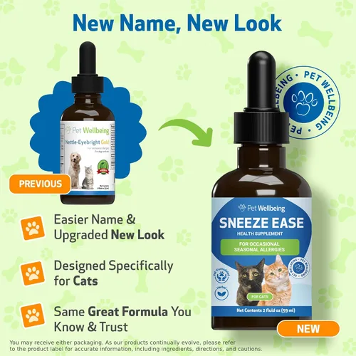Vista 8 de Pet Wellbeing Estornudar para gatos - Estornudos ocasionales, alergias estacionales, molestias en la nariz y los ojos, ojos y ortigas, suplemento