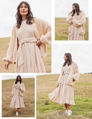 Vista 3 de Cárdigan de punto suave con bolsillos para mujer, manga larga, casual, de punto, frente abierto, suéteres ligeros