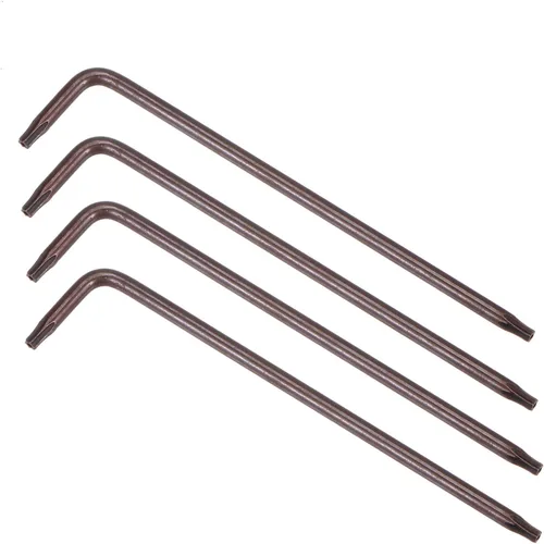 Vista 8 de uxcell T6 Anti manipulación Torx Star Key Bit Llave, forma de L 2.68 pulgadas brazo largo, acero S2 4 piezas