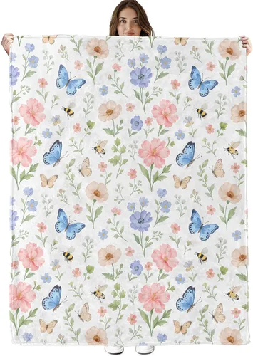 Vista 10 de Bonita manta de bulldog francés, ligera, acogedora y colorida con anillos flotantes, manta de regalo para mujeres y niñas, 40 x 50 pulgadas, manta