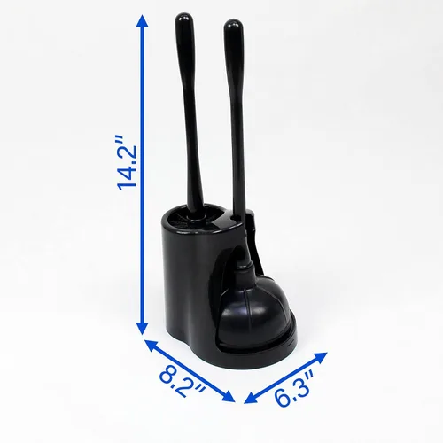 Vista 4 de Casaphoria Combo de émbolo de inodoro y cepillo para limpieza de baño, accesorios de baño, negro oscuro, 2