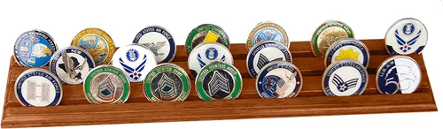 Vista 2 de DECOMIL, exhibidor con ranuras para monedas militares (castaño)