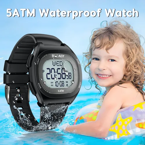 Vista 4 de Beeasy Kids Watch for 5-15 Year Old Boys Girls Digital Watch Multifunctional 5ATM Waterproof Alarm Calendar Chronograph LED Wrist Watch for Children