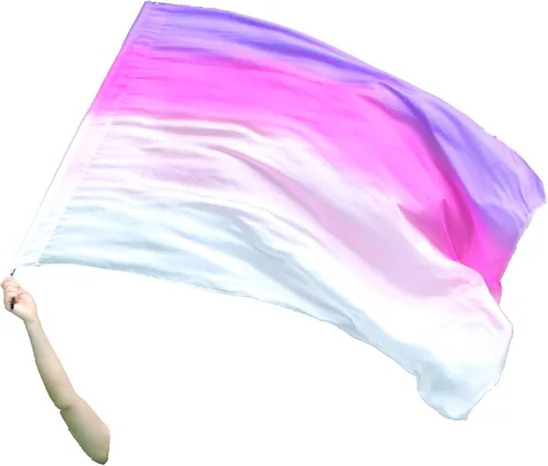 Vista 22 de Winged Sirenny Bandera de seda Poi, 50 pulgadas rectangular de seda giratoria, bandera de alabanza profética adoración adoración danza (aventura B)