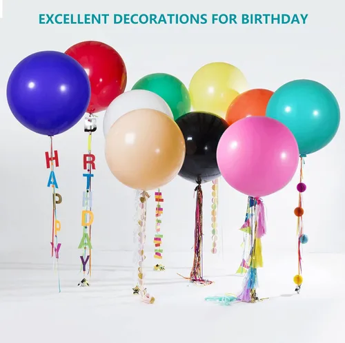 Vista 4 de 15 globos grandes de 24 pulgadas, globos surtidos grandes, de látex grueso, resistente, redondos, grandes, gigantes, grandes, grandes, grandes