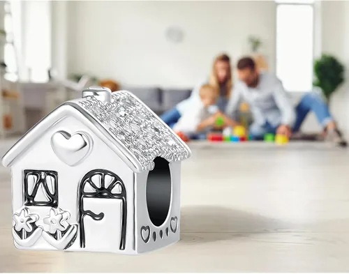 Vista 7 de NARTGO Sweet Home Family House - Abalorio compatible con pulseras Pandora