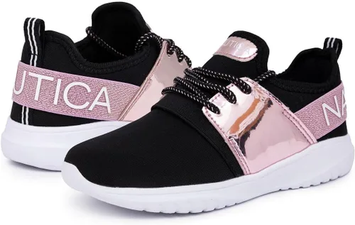 Vista 7 de Nautica Niñas Zapatillas Deportivas Metálicas con Cordones para Correr I kappil I (Niño Grande - Niño Pequeño - Bebé)