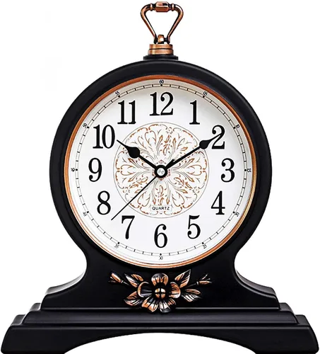 Vista 10 de Reloj de escritorio para decoración de mesa de repisa, silencioso funciona con pilas para chimenea de 12 pulgadas