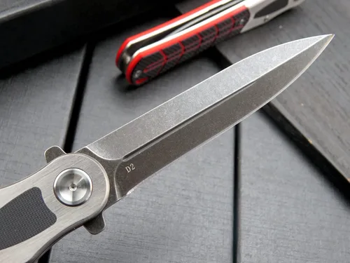 Vista 7 de Eafengrow EF970 Cuchillo plegable con hoja de acero D2, mango G10, herramienta de bolsillo EDC para trabajo, camping, senderismo (Negro)