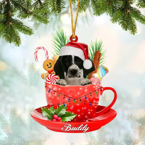 Vista 102 de Alaskan Malamute - Adorno de tetera de perro sentado en una tetera de Navidad, adorno de Navidad con nombre personalizado, adorno de automóvil