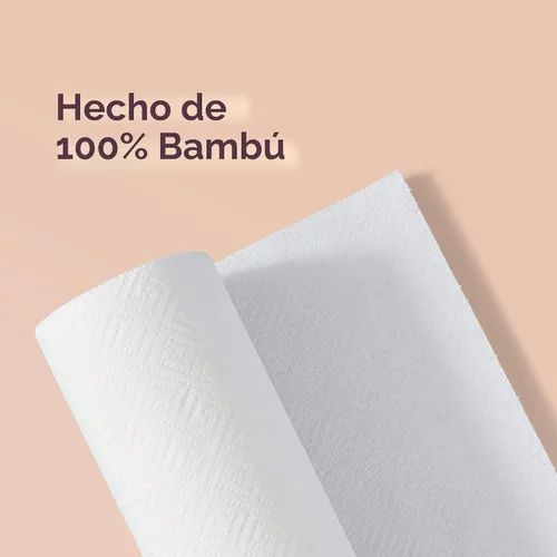 Vista 2 de Amazon Aware Toallas de papel de bambú, 12 rollos, 2 capas, certificado FSC, 150 hojas, 1800 unidades, paquete de 12, sin plástico, color blanco