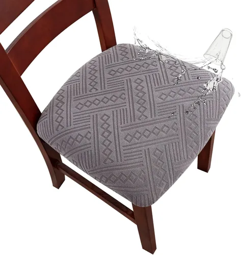 Vista 18 de Genina Fundas Impermeables de Asiento para Silla Fundas de Silla de Comedor Fundas de Asiento Elásticas para Protector de Silla de Comedor Fundas