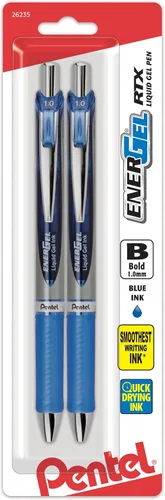 Vista 49 de Pentel EnerGel RTX - Bolígrafo de gel líquido retráctil, línea mediana, punta de metal, tinta de colores surtidos, paquete de 4 unidades (BL77BP4M)