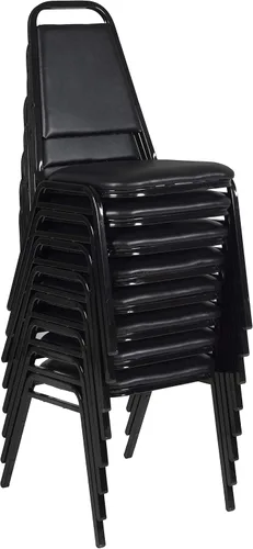 Vista 7 de Regency Silla apilable acolchada para restaurante – Silla de café y comedor tapizada de vinilo duradero con marco de metal para almuerzos