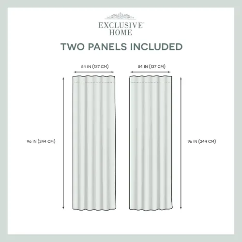 Vista 6 de Exclusive Home Curtains Bella - Par de paneles de cortina para ventana con pestañas ocultas, 54 x 96 pulgadas, blanco invierno, 2