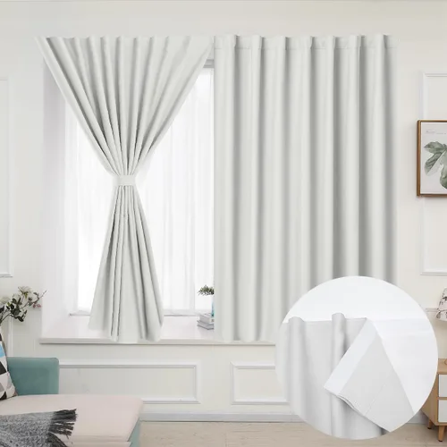 Vista 12 de Muamar Cortinas opacas sin taladro, paneles de cortina para ventana fáciles de instalar, juego de 2 paneles de cortinas portátiles para dormitorio