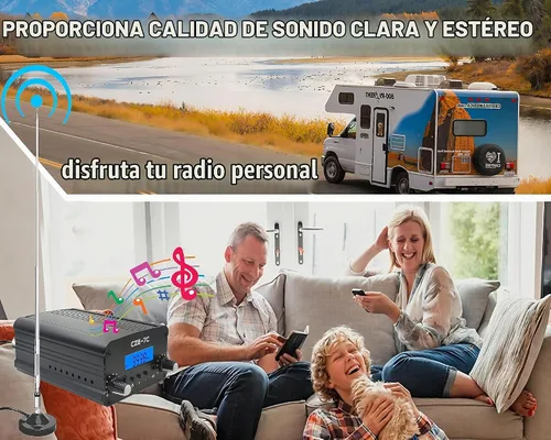 Vista 6 de Transmisor FM de 3,280.8 ft, certificado por la FCC de 1/7 W, transmisor de transmisión FM de largo alcance para películas, estacionamiento
