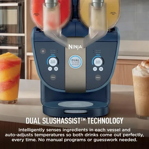 Vista 5 de Ninja SLUSHi Twist - Máquina inteligente de bebidas congeladas con doble Azul