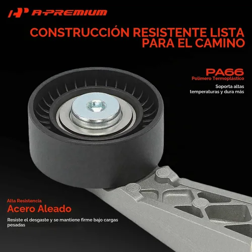 Vista 3 de A-Premium Conjunto de tensor de correa con polea compatible con Mini