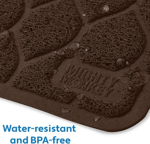 Vista 3 de MIGHTY MONKEY - Alfombrilla de atrapamiento para bandeja de arena de gato impermeable sin BPA, fácil de limpiar, respaldo texturizado, suave