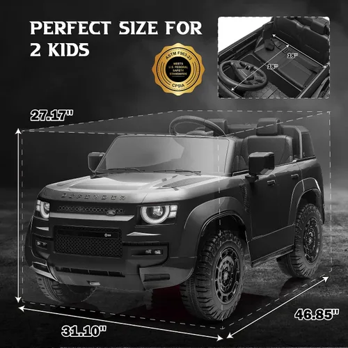 Vista 6 de Land Rover Defender Octa Ride on Car de 24 V y 2 plazas Negro
