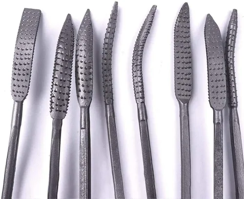 Vista 3 de Kingzhuo Limas de madera y escofinas 8 PCS 5.5 X 7.874 in doble extremo Riffelers carpintería tallado conjunto