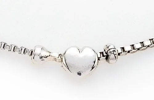 Vista 2 de Finejewelers - Pulsera de tobillo (plata de ley, 10.0in, 5 corazones)