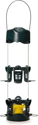 Vista 6 de Brome Mega 600 comedero para pájaros – Alimentador de tubo de gran capacidad para aves silvestres, 6 puertos de alimentación, capacidad de semillas