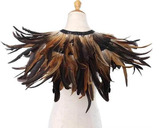 Vista 4 de LVOW - Disfraz gótico de plumas negras para hombre