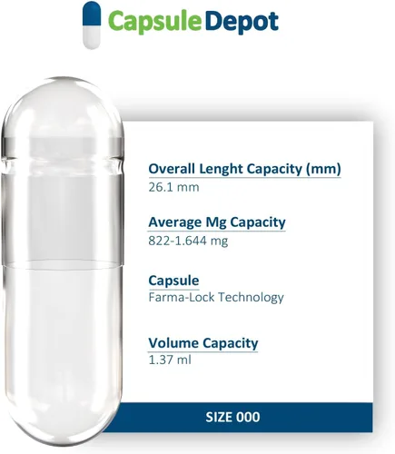 Vista 2 de CapsuleDepot - Cápsulas vacías de tamaño transparente 000 cápsulas vacías de gelatina - Cápsulas vacías de gelatina - Cápsulas de píldoras vacías