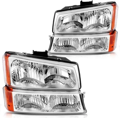 Vista 20 de DWVO Faros delanteros compatibles con Chevy Silverado 1500 1500 HD/2003-2004 Silverado 2500/2003-2006 Silverado 2500HD 3500/2003-2006 Avalanche 1500