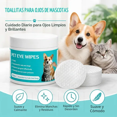 Vista 3 de Dog Eye Wipes, 100 Count, Tear Stain Remover for Dogs & Cats