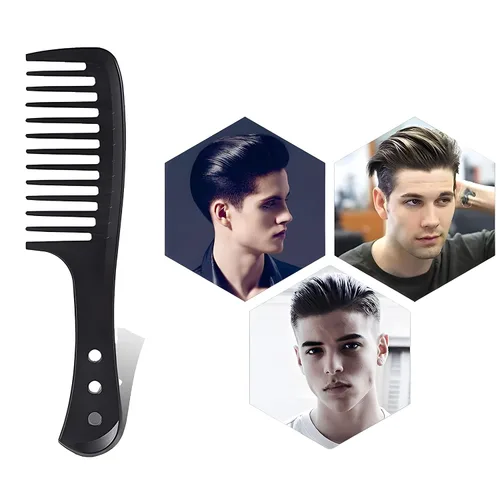 Vista 2 de Finduat 4 peines de dientes anchos, peines de dientes grandes para cabello rizado, húmedo y ondulado, grueso, pelucas de peluquería, para mujeres