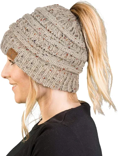 Vista 195 de Funky Junque - Gorro para mujer con ranura para cola de caballo