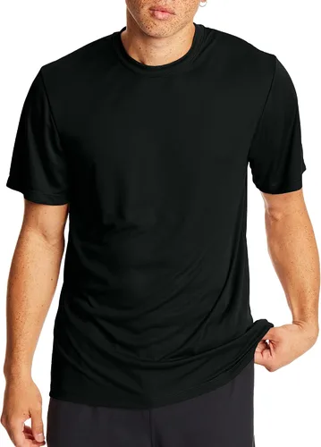 Vista 2 de Hanes Paquete de camisetas deportivas para hombre, camiseta Cool DRI que absorbe la humedad, camiseta de rendimiento, paquete de 2, Negro