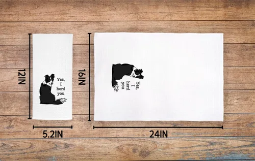 Vista 4 de Yes I Herd You - Toallas de cocina de pastor australiano, paños de cocina de 24 x 16 pulgadas, divertidos paños de cocina para cachorros, toallas