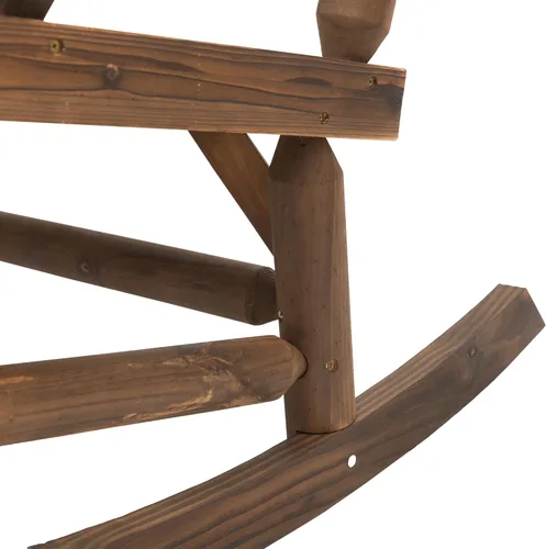 Vista 9 de Outsunny Mecedora de madera para 2 personas con diseño de tronco, sofá de dos plazas resistente con asientos curvos anchos para patio, patio