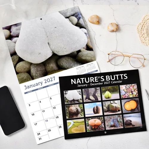 Vista 7 de Calendario 2026 – Regalos de broma, calendario divertido 2026, enero 2026 – diciembre 2026, calendario divertido de naturaleza, 11" x 17" (abierto)