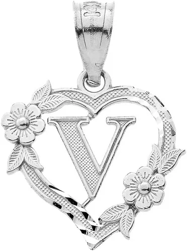 Vista 20 de Colgante de plata de ley con inicial de corazón para mujer, colgante de letra para mujer