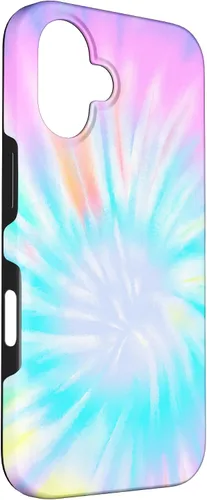 Vista 3 de iPhone 16 Tie Dye Colorful Rainbow Swirl Abstract Design Case