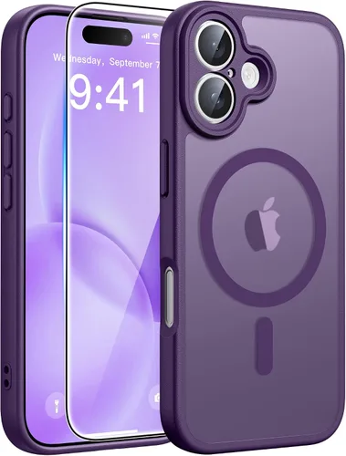 Vista 37 de FNTCASE - Funda para iPhone 16 Pro: magnética, mate, translúcida, de grado militar, protectora contra caídas, resistente, fina, duradera y a prueba