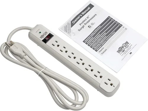 Vista 5 de Tripp Lite Regleta de protección contra sobretensiones de 7 salidas, cable de 6 pies, seguro de $20K (STRIKER)