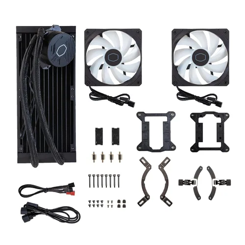 Vista 12 de [Usado] Cooler Master MasterLiquid 360L Core 360mm, enfriador líquido de CPU AIO de bucle cerrado, sincronización ARGB, bomba de placa fría Gen S