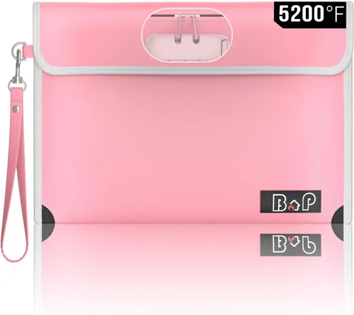 Vista 17 de BALAPERI Bolsa ignífuga para documentos, 15'x11', tamaño A4/A5/carta/legal, bolsa de dinero con cerradura de combinación, resistente al agua, negro