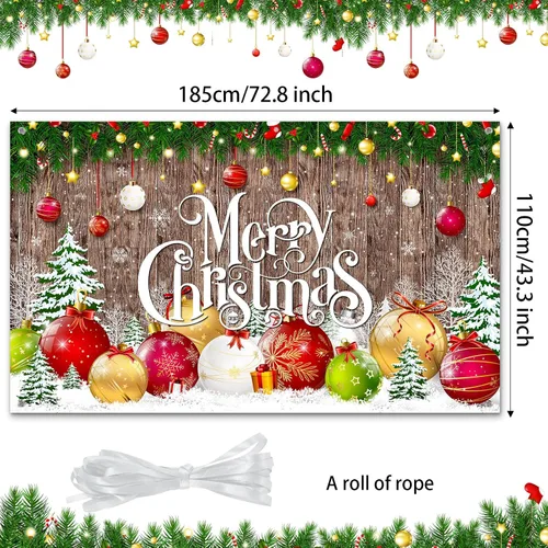Vista 2 de Irenare Telón de fondo de Navidad, banner de Feliz Navidad, decoración para fiesta, fondo de fotografía de Navidad, accesorios para fotos