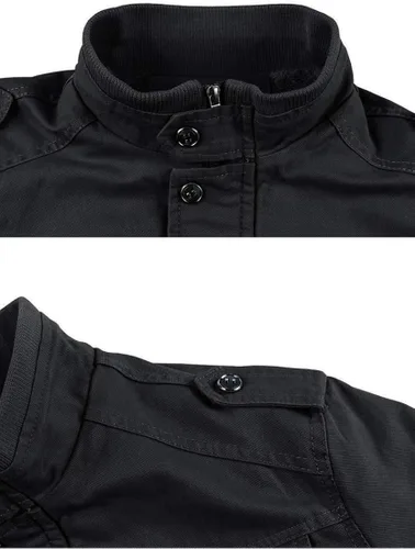 Vista 7 de CRYSULLY - Chaqueta de invierno de forro polar para hombre estilo informal con varios bolsillos abrigo de campo