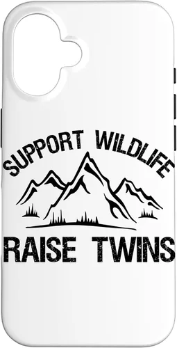 Vista 32 de Support Wildlife Raise Twins Funny Twin Mom Dad Gift Case for iPhone 17