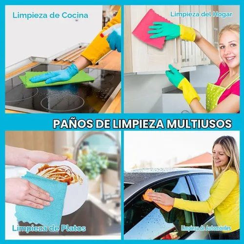 Vista 6 de Orighty Paño de limpieza de microfibra a granel, paquete de 50 trapos de Varios