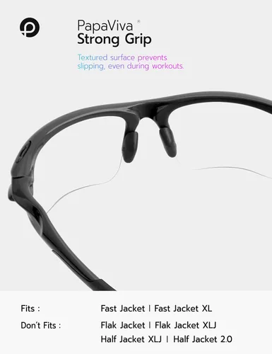Vista 3 de Piezas de nariz de repuesto y calcetines de oreja Kits de goma para Oakley Fast Jacket OO9097/Fast Jacket XL OO9156 Negro